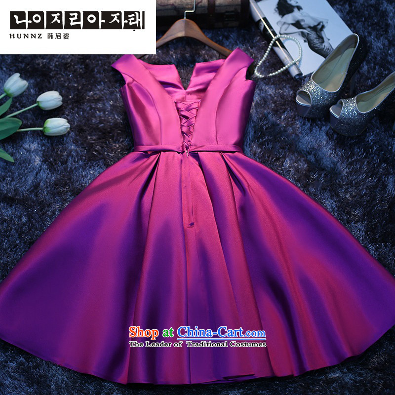 The new 2015 hannizi Korean summer gown length of small dresses moderator bridesmaid Bridal Services Service Banquet in South Korea, purple, Gigi Lai (hannizi) , , , shopping on the Internet