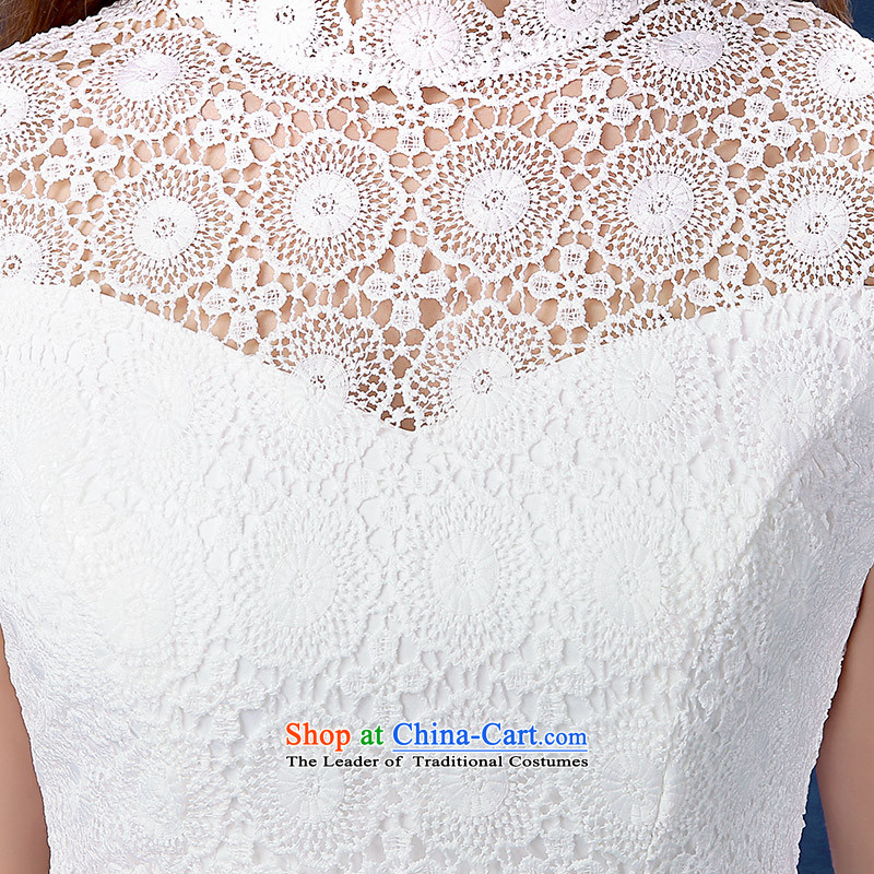 The new summer 2015 White retro Sau San video thin lace short dinners dress cheongsam dress according to Lin Sha S female , , , shopping on the Internet