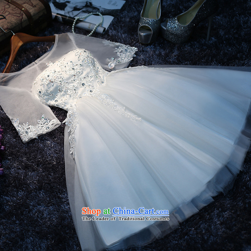 The new 2015 hannizi spring and summer wedding won the betrothal of small stylish dresses short video thin dress Sau San white L, Korea, Gigi Lai (hannizi) , , , shopping on the Internet