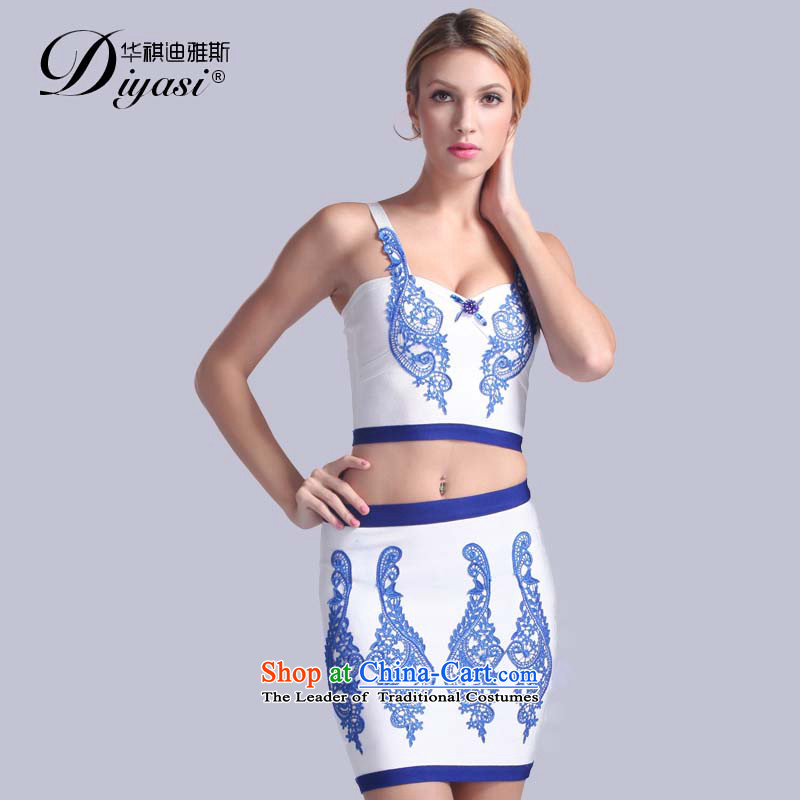 The original 2015 Spring/Summer new ethnic dress in shape and sexy package and bandages two kits dress XXS, white dresses, Qi Avandia, , , , shopping on the Internet