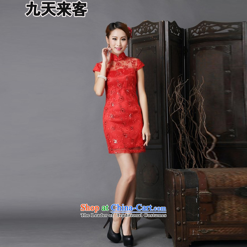 9 Day Visitors 2015 annual meeting of the new show wedding dresses marriages of nostalgia for the improvement of services 6638 Red bows qipao red XL, 9 day visitors has been pressed shopping on the Internet