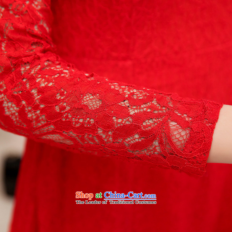 Piao Love Ting 2015 Autumn replacing new madame marriages bows evening dresses red long skirt wedding dress autumn and winter female RED M drift love-ting (PIAOAITING) , , , shopping on the Internet