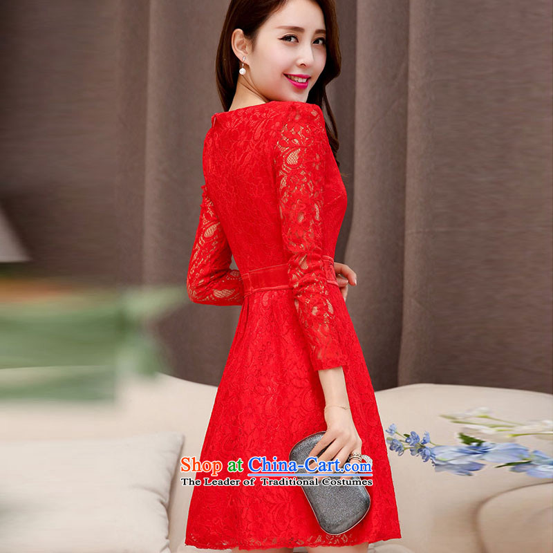 Piao Love Ting 2015 Autumn replacing new madame marriages bows evening dresses red long skirt wedding dress autumn and winter female red XL, drift-ting (PIAOAITING Love) , , , shopping on the Internet
