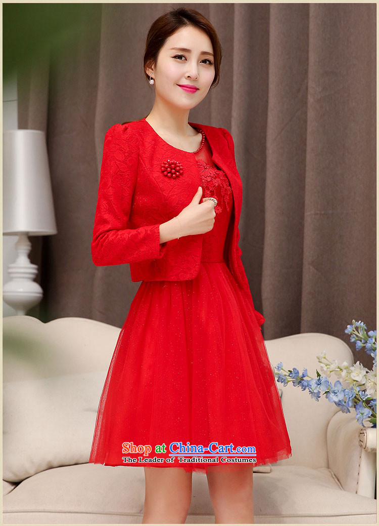 Piao Love Ting 2015 Autumn replacing new madame marriages bows evening dresses two kits red long skirt wedding dress autumn and winter female red L picture, prices, brand platters! The elections are supplied in the national character of distribution, so action, buy now enjoy more preferential! As soon as possible.