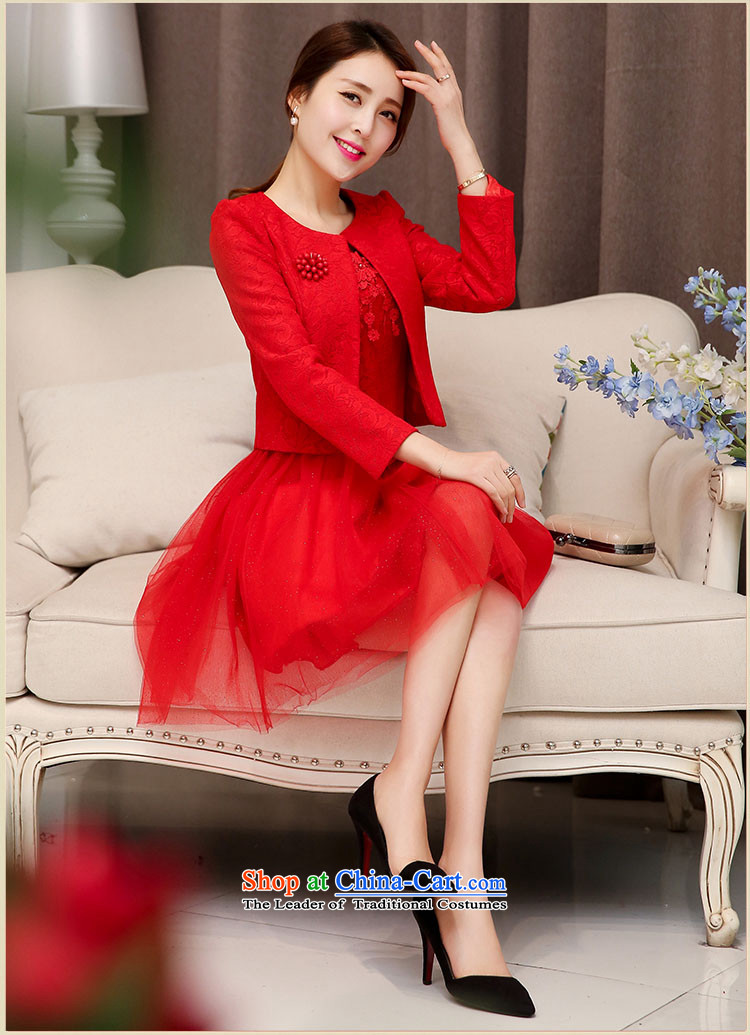 Piao Love Ting 2015 Autumn replacing new madame marriages bows evening dresses two kits red long skirt wedding dress autumn and winter female red L picture, prices, brand platters! The elections are supplied in the national character of distribution, so action, buy now enjoy more preferential! As soon as possible.