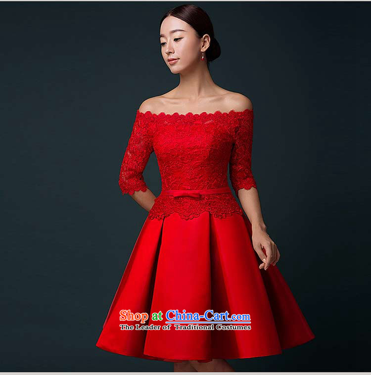 Hillo XILUOSHA Lisa (short) Bride dresses) bows services 2015 new word in shoulder cuff wedding dress lace wedding dress satin red XL Photo, prices, brand platters! The elections are supplied in the national character of distribution, so action, buy now enjoy more preferential! As soon as possible.