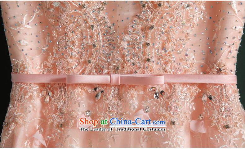 Ho full Chamber of small trailing gown shoulders U-collar engraving lace flowers weddings high-end dinner custom Yuk-pink S picture, prices, brand platters! The elections are supplied in the national character of distribution, so action, buy now enjoy more preferential! As soon as possible.