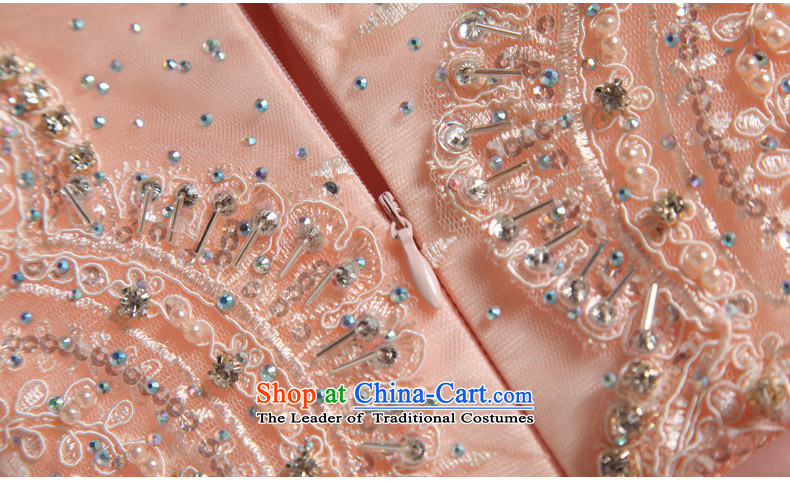 Ho full Chamber of small trailing gown shoulders U-collar engraving lace flowers weddings high-end dinner custom Yuk-pink S picture, prices, brand platters! The elections are supplied in the national character of distribution, so action, buy now enjoy more preferential! As soon as possible.
