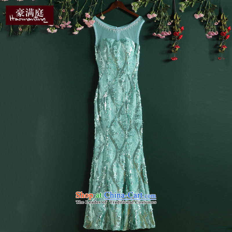 Ho full Chamber crowsfoot evening dress elegant long lace tabs on the prize presentation ceremony of the stage manners blue dress skirts, blue S economy autumn ho full Chamber , , , shopping on the Internet