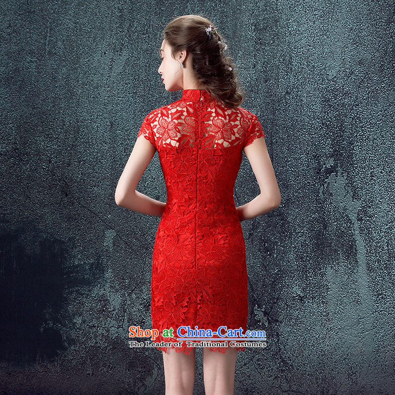 The bride wedding dress bows Services Mr Ronald New 2015 Skirt Red Stylish retro qipao lace dress according to Sau San Lin Sha.... XL, online shopping