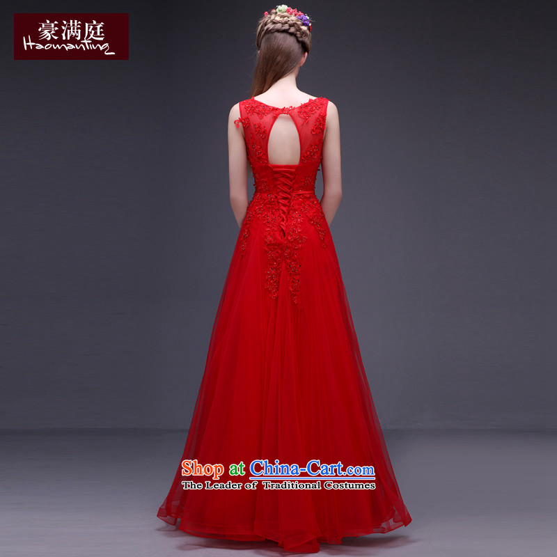 Ho full Chamber 2015 new autumn and winter red wedding dresses bows service wedding dress shoulders long large petticoats Chan Ho full Chamber S red , , , shopping on the Internet