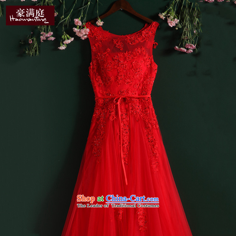 Ho full Chamber 2015 new autumn and winter red wedding dresses bows service wedding dress shoulders long large petticoats Chan Ho full Chamber S red , , , shopping on the Internet