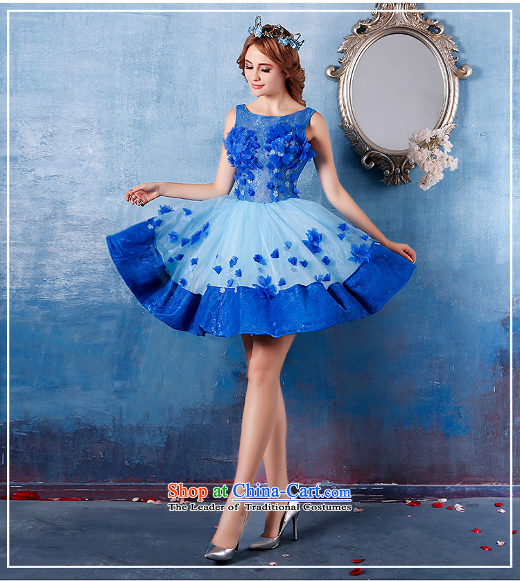 Summer 2015 new shoulders, wedding night short dress code video thin stage large will make the blue does not allow for pictures, prices, brand platters! The elections are supplied in the national character of distribution, so action, buy now enjoy more preferential! As soon as possible.