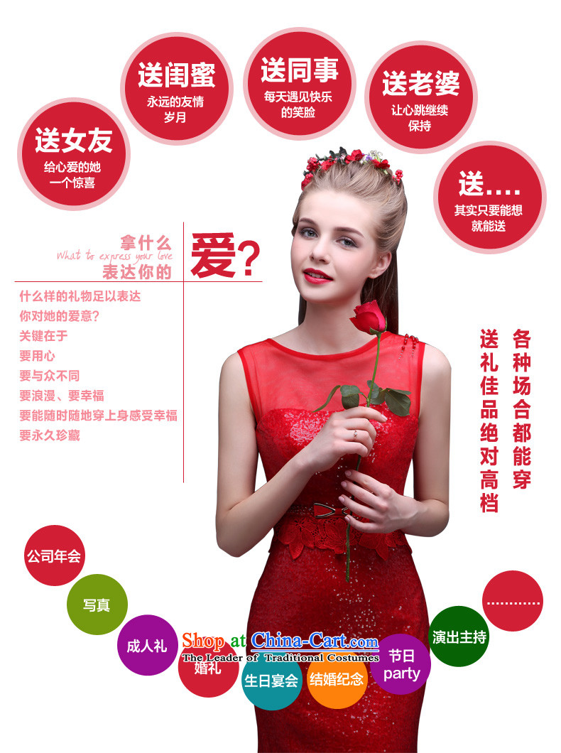 Banquet evening dresses long red elegance marriages bows service award ceremonies on trailing chip dress wine red L picture, prices, brand platters! The elections are supplied in the national character of distribution, so action, buy now enjoy more preferential! As soon as possible.