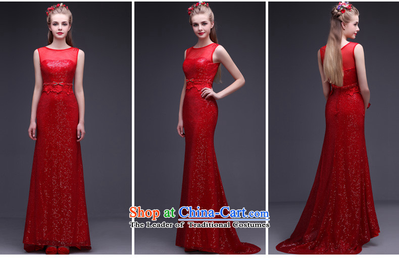 Banquet evening dresses long red elegance marriages bows service award ceremonies on trailing chip dress wine red L picture, prices, brand platters! The elections are supplied in the national character of distribution, so action, buy now enjoy more preferential! As soon as possible.