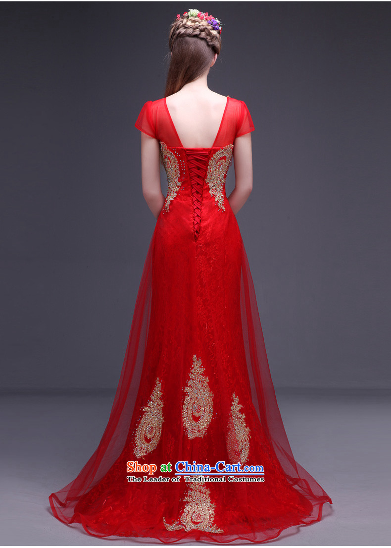 Red wedding dress 2015 new fall shoulders v-neck wedding dress bride bows services long tail evening red S picture, prices, brand platters! The elections are supplied in the national character of distribution, so action, buy now enjoy more preferential! As soon as possible.
