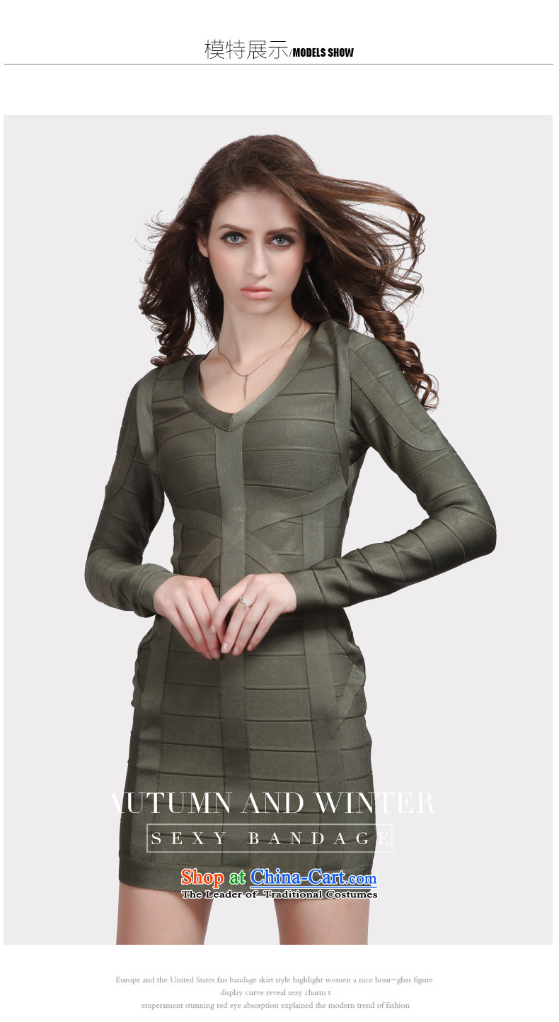 Hua Qi Avandia, new stylish new army green package and sexy V-Neck long-sleeved bandages dresses short of army green L picture, prices, brand platters! The elections are supplied in the national character of distribution, so action, buy now enjoy more preferential! As soon as possible.