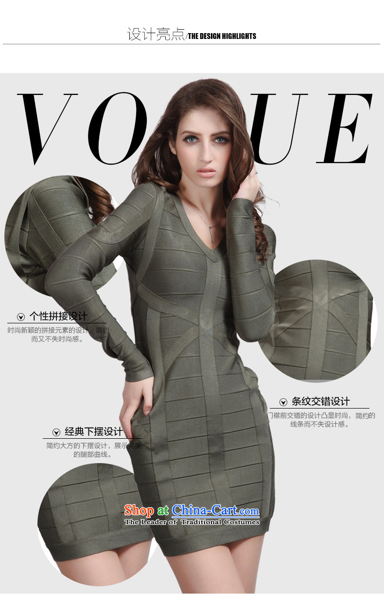 Hua Qi Avandia, new stylish new army green package and sexy V-Neck long-sleeved bandages dresses short of army green L picture, prices, brand platters! The elections are supplied in the national character of distribution, so action, buy now enjoy more preferential! As soon as possible.