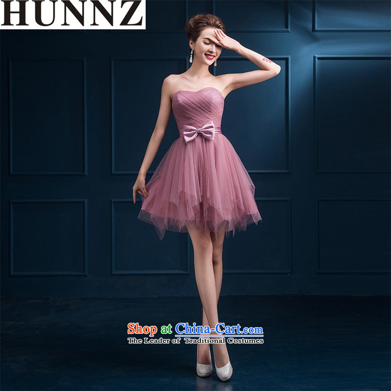 2015 new stylish HUNNZ evening dress upscale spring and summer bridesmaid to serve small Dress Short, bridal dresses bows services usual zongzi color F L,HUNNZ,,, shopping on the Internet