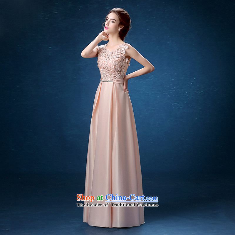 The shoulders, banquet evening dresses long 2015 new female annual summer show evening dress long skirt girl autumn pink M in accordance with the rim Windsor shopping on the Internet has been pressed.