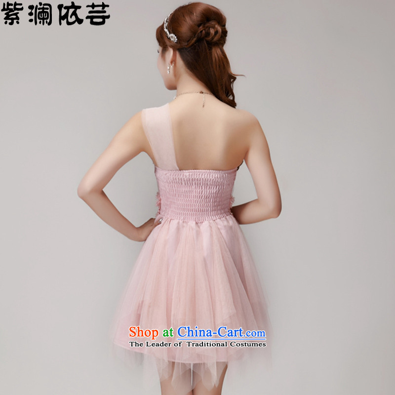 In accordance with its 2015 World first new bridesmaid mission dress evening dresses and sisters skirts banquet short of small dress LF015 pink  M purple world according to Hsu , , , shopping on the Internet