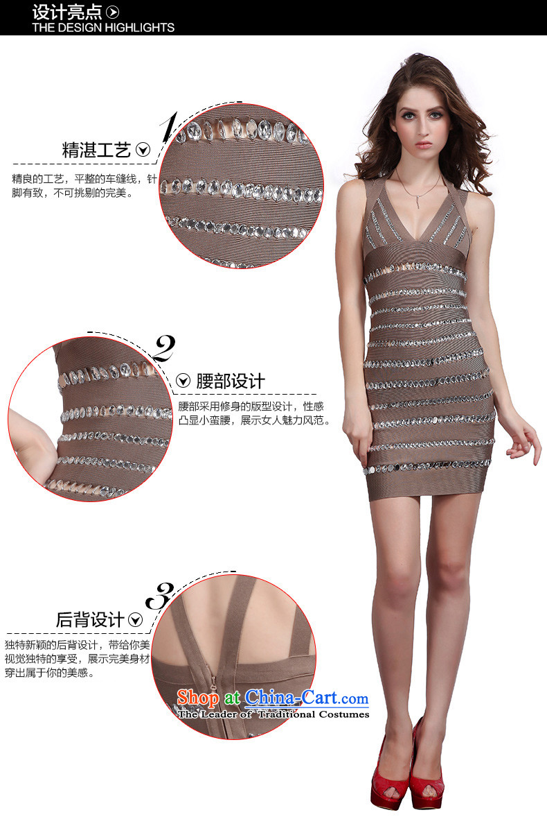 Hua Qi Avandia, winter new V sexy diamond jewelry upscale short bag and dress the reception banquet bows services brown L picture, prices, brand platters! The elections are supplied in the national character of distribution, so action, buy now enjoy more preferential! As soon as possible.