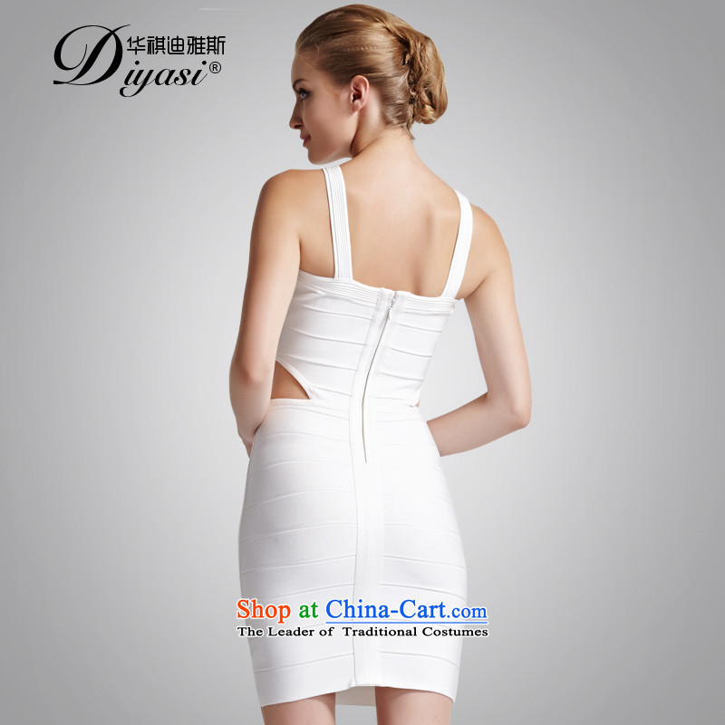 Hua Qi Avandia, sexy chest engraving bandages dresses open-chest straps package and more solid white short skirts Sau San M, China sincerely Avandia, , , , shopping on the Internet