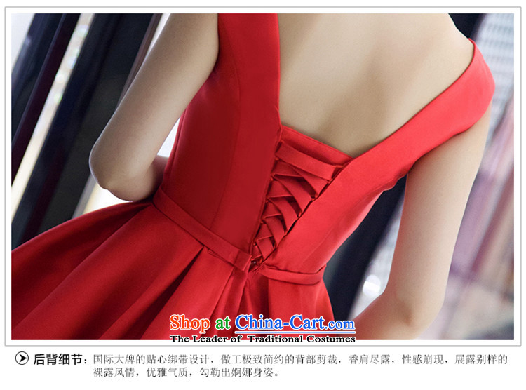 Hunnz   Korean V-Neck short stylish new Spring/Summer 2015 Service bridal dresses red bows banquet dress red XL Photo, prices, brand platters! The elections are supplied in the national character of distribution, so action, buy now enjoy more preferential! As soon as possible.