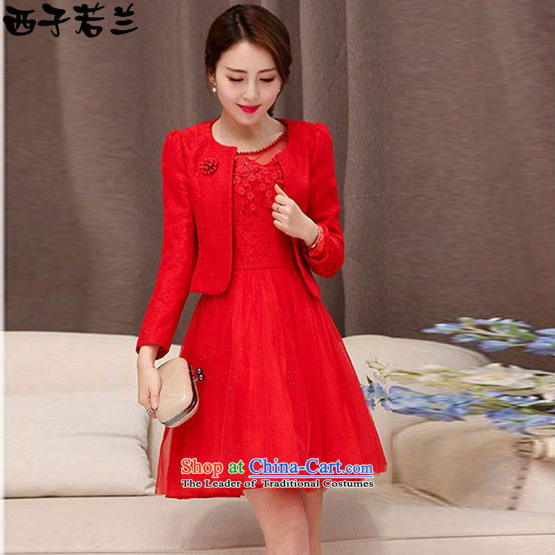 Hsitzu jorin spring and autumn 2015 installed new two kits dress bride bows services lace dresses? 15.51?RED?M