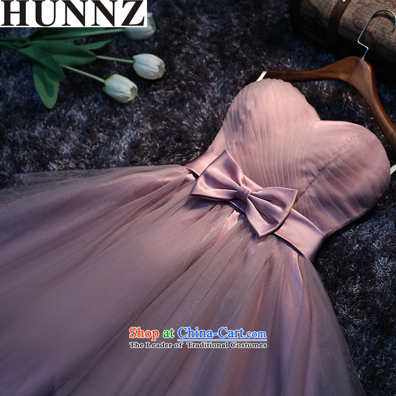 Hunnz    pink short of Korean style skirts sister Summer 2015 new bows services banquet evening dresses bride services Pink M,HUNNZ,,, shopping on the Internet
