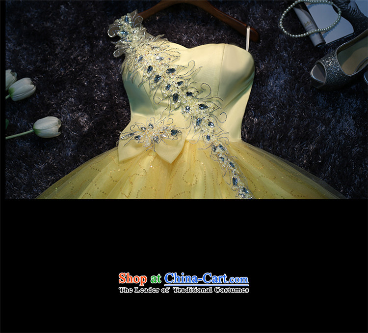 New 2015 HUNNZ spring and summer stylish yellow dress brides shoulder dress uniform dress bows yellow XXL picture, prices, brand platters! The elections are supplied in the national character of distribution, so action, buy now enjoy more preferential! As soon as possible.