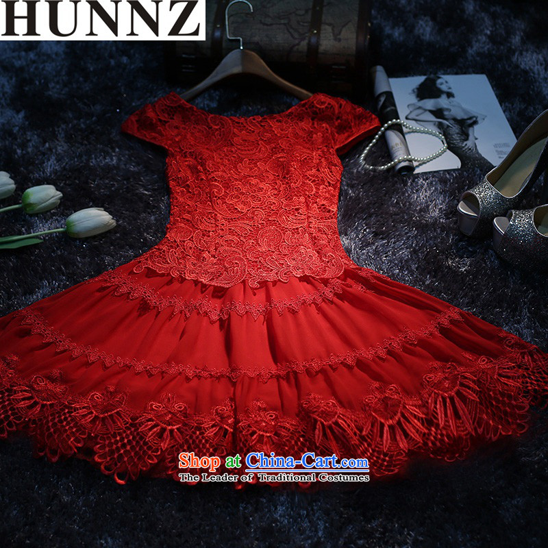 The new 2015 HUNNZ Korean lace short, Red Dress bridal dresses dinner drink red S,HUNNZ,,, Services Online Shopping
