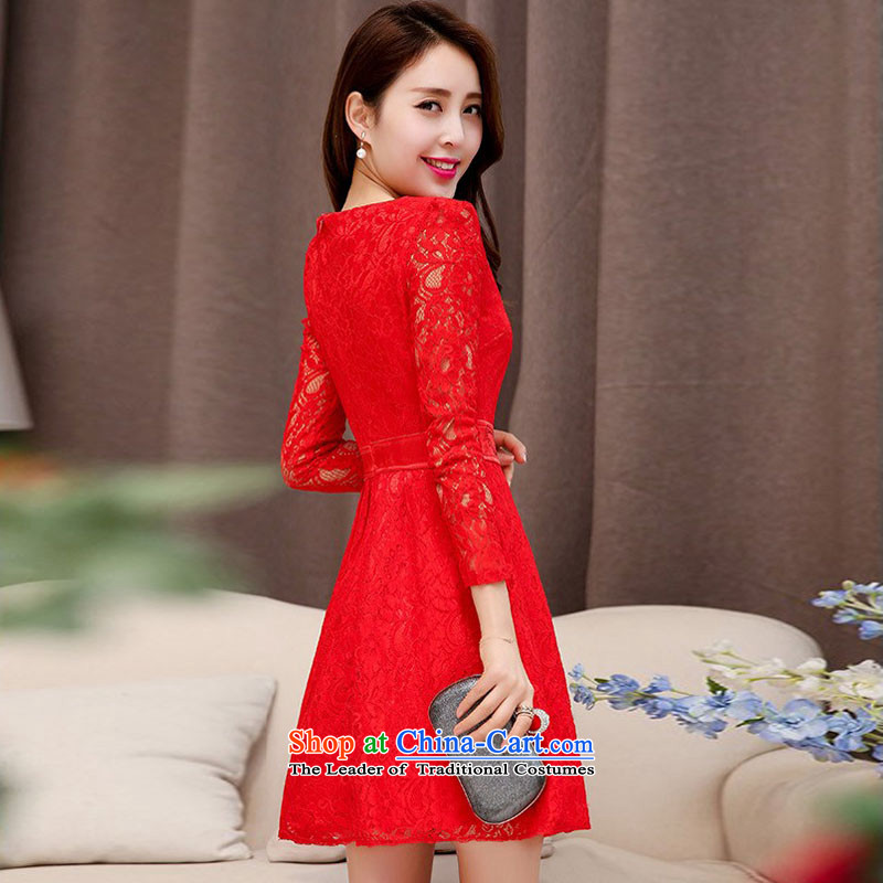 Hsitzu jorin spring and autumn 2015 installed new bride dress engraving lace dresses female 1526 RED M Hsitzu jorin shopping on the Internet has been pressed.