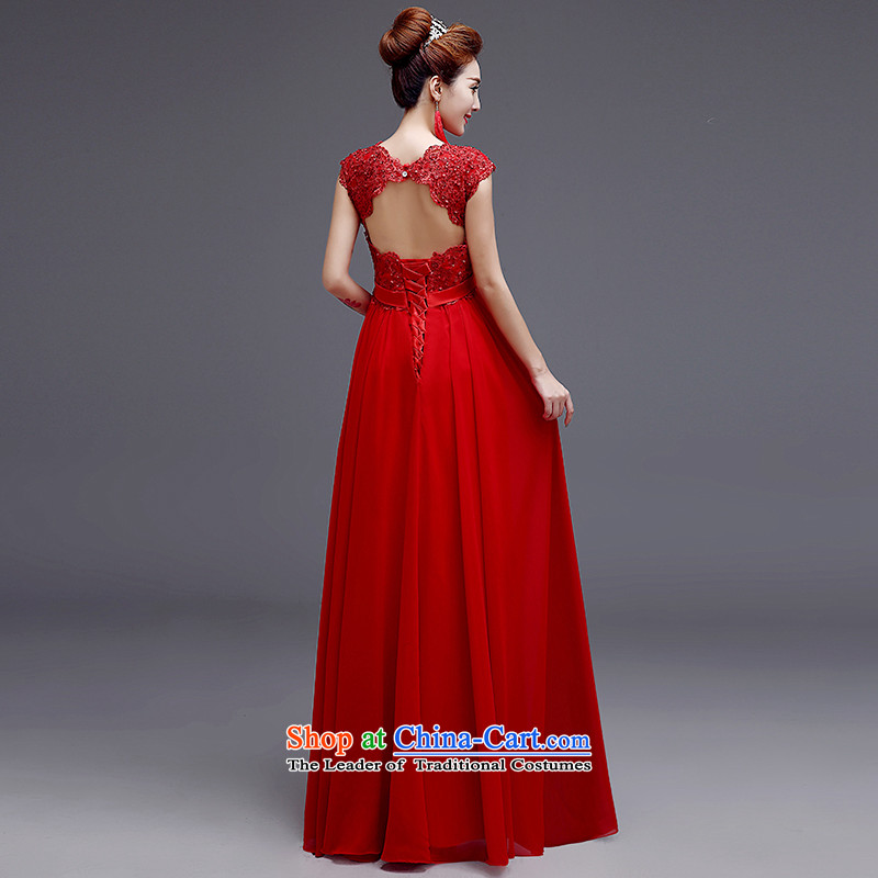 The Syrian Red time high-waist larger bows services for pregnant women autumn 2015 shoulders V-Neck marriages evening dresses red XXL, time Syrian shopping on the Internet has been pressed.