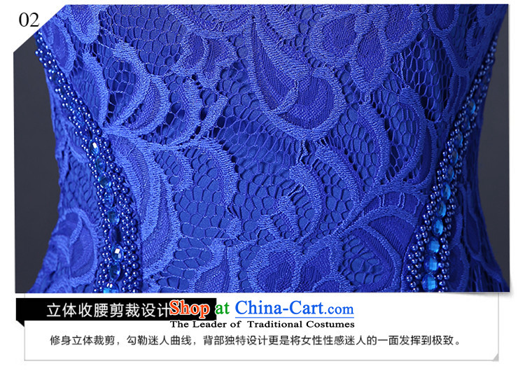     Long blue qipao HUNNZ 2015 Spring/Summer new graphics thin crowsfoot banquet evening dresses bride dress uniform Blue M pictures transmitted, prices, brand platters! The elections are supplied in the national character of distribution, so action, buy now enjoy more preferential! As soon as possible.