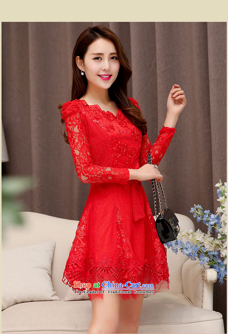 Gaudu Elisabeth Deere 2015 Autumn replacing new bride dress female solid color graphics in long-sleeved thin long skirt skirt 5203 RED M picture, prices, brand platters! The elections are supplied in the national character of distribution, so action, buy now enjoy more preferential! As soon as possible.
