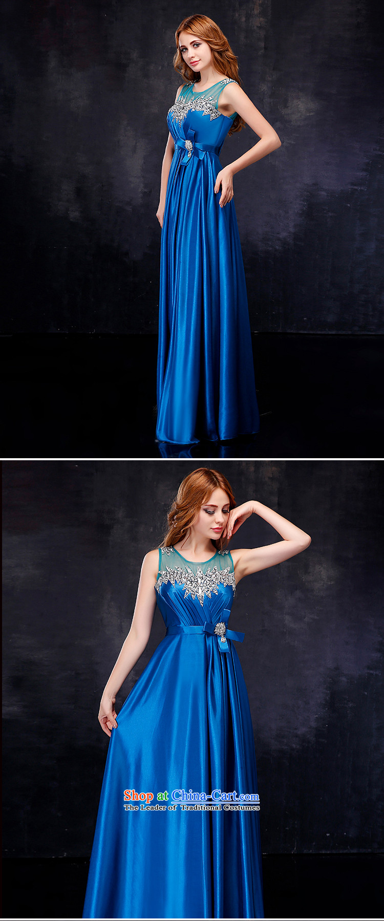 2015 summer evening dress bride new 2 shoulder length of large graphics thin marriage banquet crowsfoot bows services Blue M Suzhou shipment picture, prices, brand platters! The elections are supplied in the national character of distribution, so action, buy now enjoy more preferential! As soon as possible.