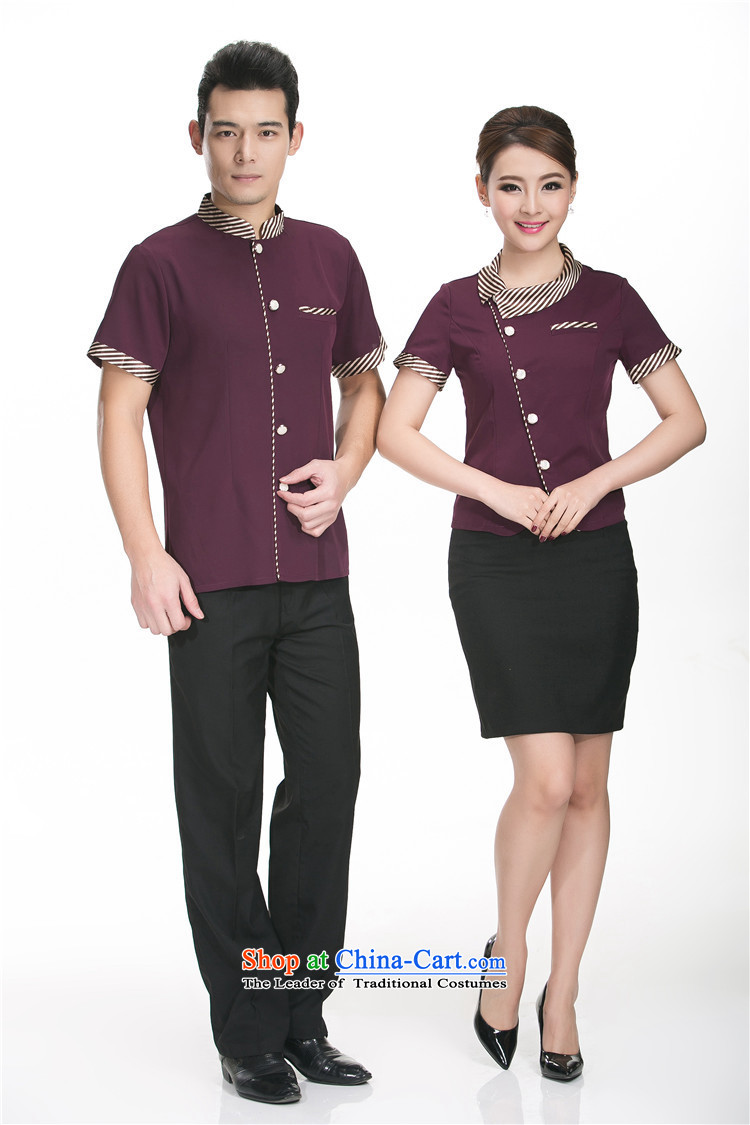 Mano-hwan hotel summer clothing hostesses overalls Hotel Snack Grill with western restaurant serving workers short-sleeved purple men XXL picture, prices, brand platters! The elections are supplied in the national character of distribution, so action, buy now enjoy more preferential! As soon as possible.