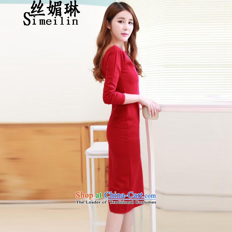 The population of autumn 2015 Installed Name Lin Yuan sexy beauty package and the forklift truck in the long skirt dress dresses green , L, population of RIM (simeilin shopping on the Internet has been pressed.)