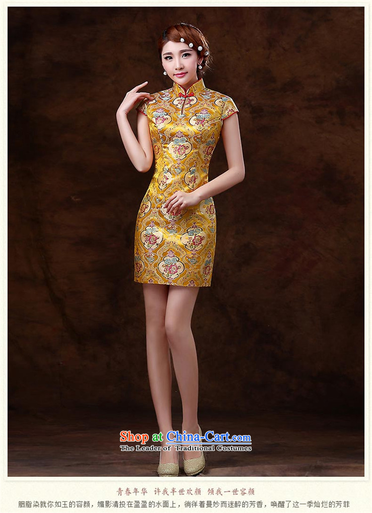      Stylish retro HUNNZ 2015 new improved version of qipao short spring and summer, bridal dresses bows services bridesmaid services yellow XXL picture, prices, brand platters! The elections are supplied in the national character of distribution, so action, buy now enjoy more preferential! As soon as possible.