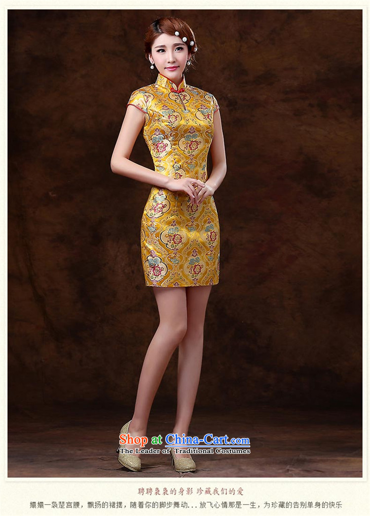      Stylish retro HUNNZ 2015 new improved version of qipao short spring and summer, bridal dresses bows services bridesmaid services yellow XXL picture, prices, brand platters! The elections are supplied in the national character of distribution, so action, buy now enjoy more preferential! As soon as possible.
