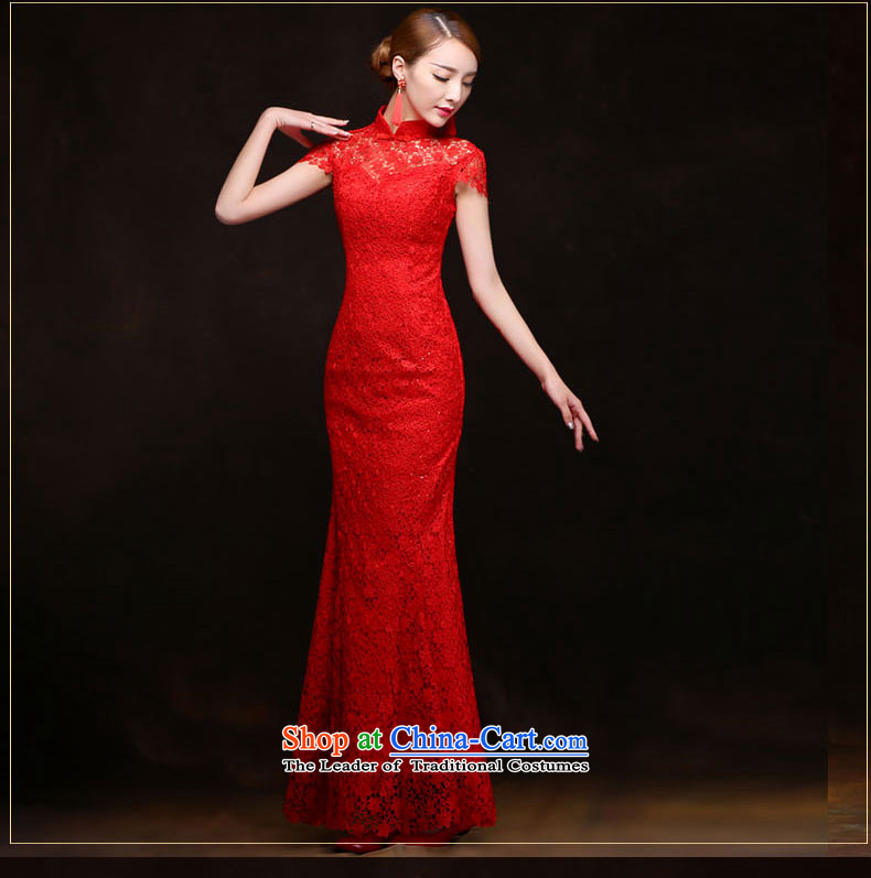 The leading edge of the Formosa lily wedding dresses 2015 autumn and winter new dress a bride bows services field shoulder Sau San crowsfoot dress banquet dress marriage long red dress red crowsfoot XXL picture, prices, brand platters! The elections are supplied in the national character of distribution, so action, buy now enjoy more preferential! As soon as possible.