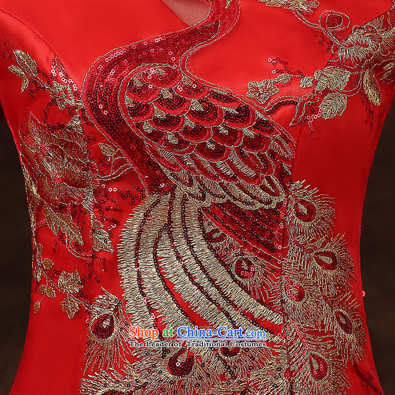     Chinese qipao) 2015 HUNNZ spring and summer short of the new bride dress bows Services Red Dress Red XXL,HUNNZ,,, banquet shopping on the Internet