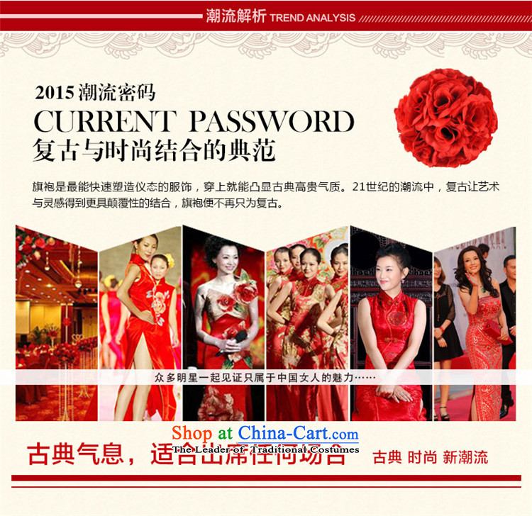 Hunnz    bride wedding dress qipao new 2015 spring/summer service banquet dress drink red red L pictures, Sau San price, brand platters! The elections are supplied in the national character of distribution, so action, buy now enjoy more preferential! As soon as possible.