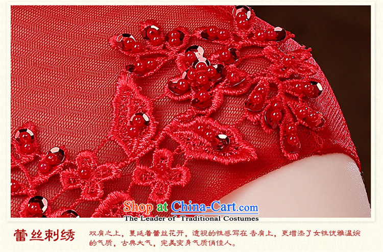 Hunnz    Korean lace long Stylish spring 2015 Hsia sing qipao gown bows Service Bridal evening dress RED M picture, prices, brand platters! The elections are supplied in the national character of distribution, so action, buy now enjoy more preferential! As soon as possible.