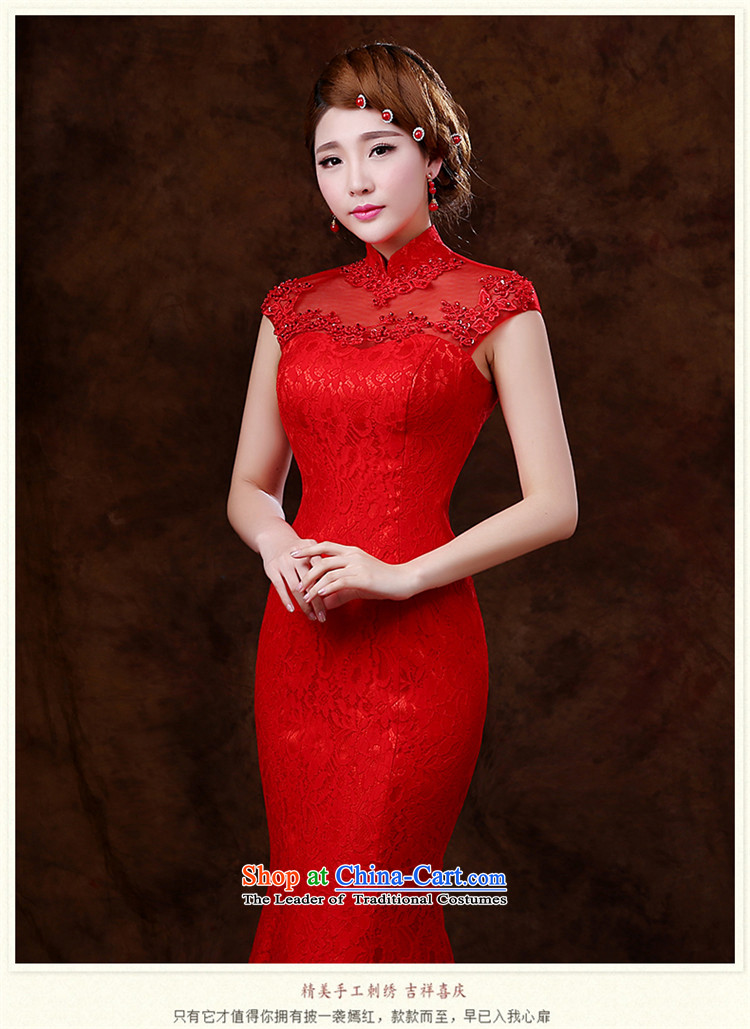 Hunnz    Korean lace long Stylish spring 2015 Hsia sing qipao gown bows Service Bridal evening dress RED M picture, prices, brand platters! The elections are supplied in the national character of distribution, so action, buy now enjoy more preferential! As soon as possible.