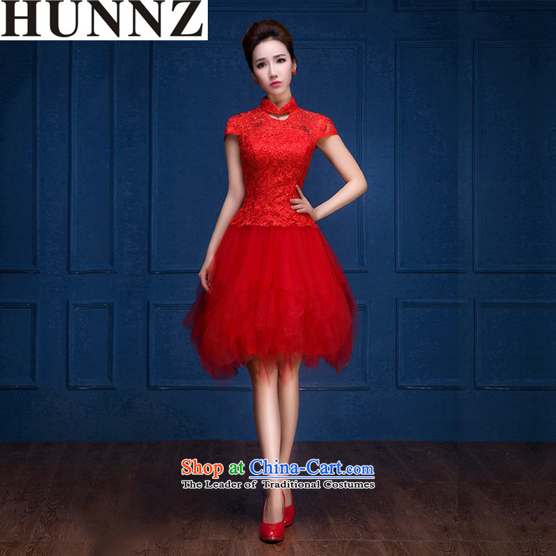 Hunnz     new lace larger Sau San minimalist wedding dress 2015 new spring and summer evening dress bows service banquet red XL,HUNNZ,,, shopping on the Internet