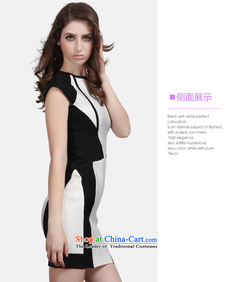 Hua Qi Avandia, 2015 New white bandages skirt aristocratic Sau San gathering small dress temperament round-neck collar dresses black and white picture, prices, XS brand platters! The elections are supplied in the national character of distribution, so action, buy now enjoy more preferential! As soon as possible.