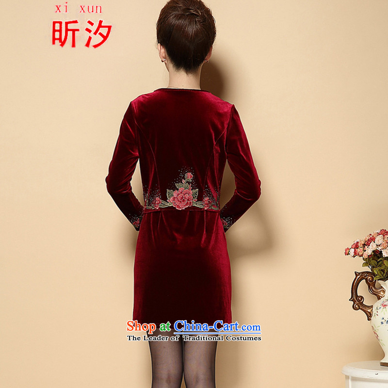 The litany of desingnhotels  &2015 fall inside the new Marriage wedding wedding dress mother with two-piece set emulation Kim velvet #6221 older wine red XXXXL, Xin Xi Zhi Xun (xi) , , , shopping on the Internet