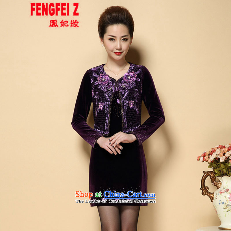 Feng Fei, Colombia15 2015 Autumn new wedding wedding her mother-in-law in both the mother wedding dresses emulation, older velvet #622 wine red XXXL, FUNG PRINCESS (FENGFEIZ cosmetics) , , , shopping on the Internet